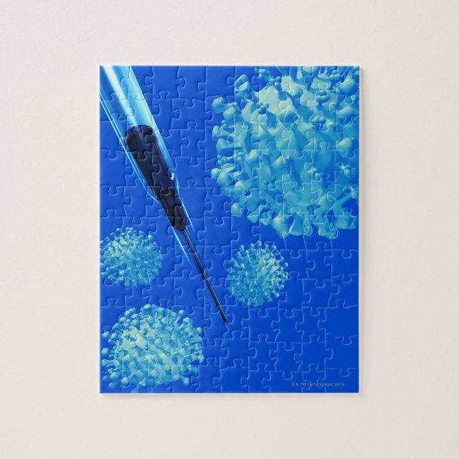 Flu vaccine, conceptual computer artwork. jigsaw puzzle (Vertical)