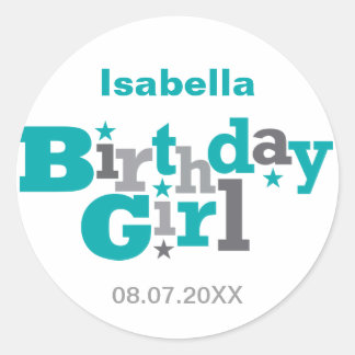 Fluctuating Type Birthday Girl Sticker