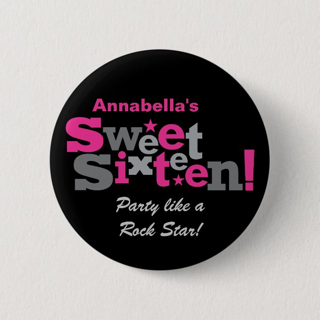 Fluctuating Type Sweet 16 Button (Front)