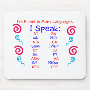 Fluent in Abbreviations Mouse Mat