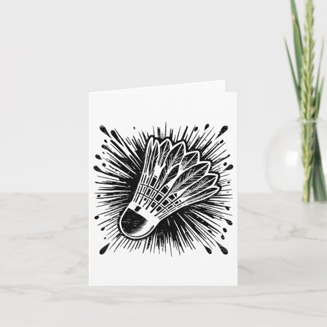 Fluent In Badminton Player Shuttle  Card (Front)