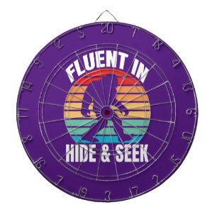 Fluent in Hide and Seek Funny Bigfoot  Dartboard
