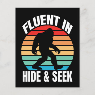 Fluent in Hide and Seek Funny Bigfoot  Flyer