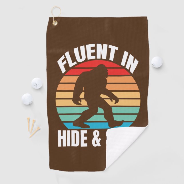 Fluent in Hide and Seek Funny Bigfoot  Golf Towel (InSitu)