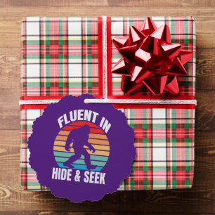 Fluent in Hide and Seek Funny Bigfoot Tree Decoration Card
