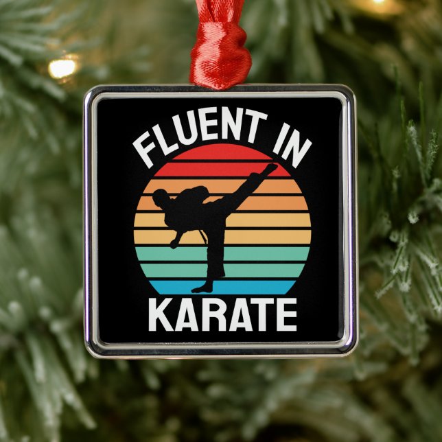 Fluent in Karate Funny Karate Metal Tree Decoration (Tree)