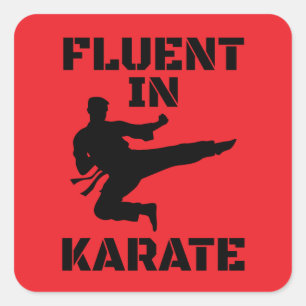 Fluent in Karate Funny Karate T-Shirt Square Sticker