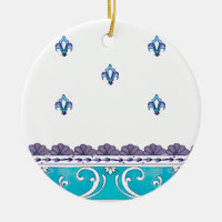 Fluer De Lis Blue Swirl Design