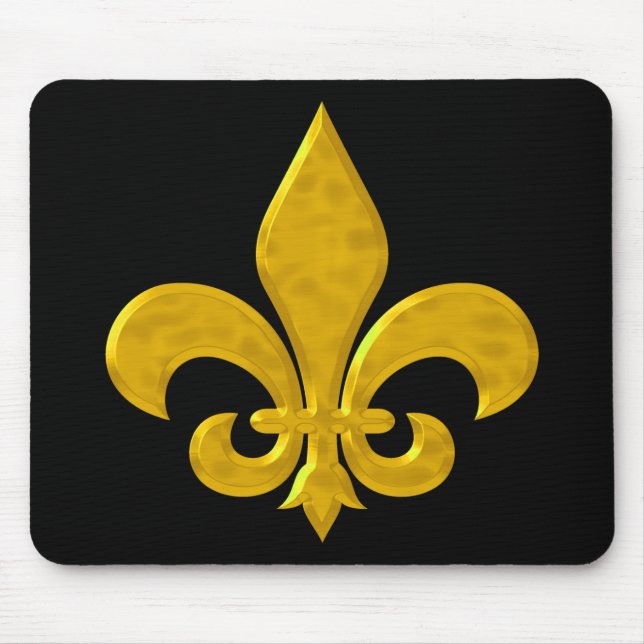 Fluer De Lis Hammered Gold Mouse Mat (Front)