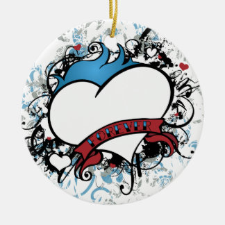 Fluer Forever Heart Christmas Ornamanet Ceramic Tree Decoration