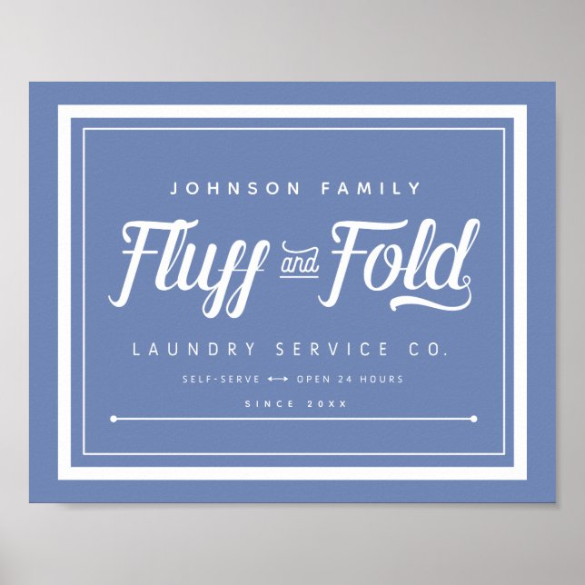 Fluff and Fold Laundry Sign (Customise it!) (Front)