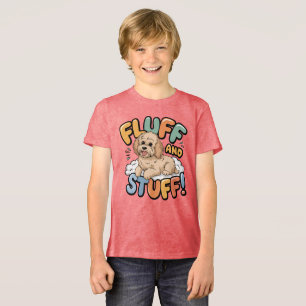 Fluff and Stuff Cute Goldendoodle Cartoon Tri-Blend Shirt