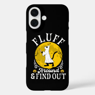 Fluff Around and Find Out Halloween Horror Cat iPhone 16 Case