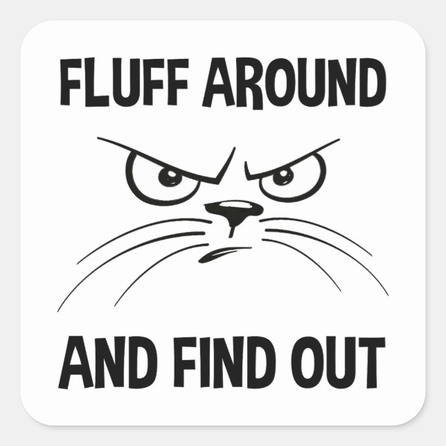 Fluff Around And Find Out Square Sticker (Front)
