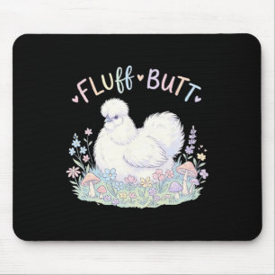 Fluff Butt Silkie Chicken Cute Cottagecore Mushroo Mouse Mat
