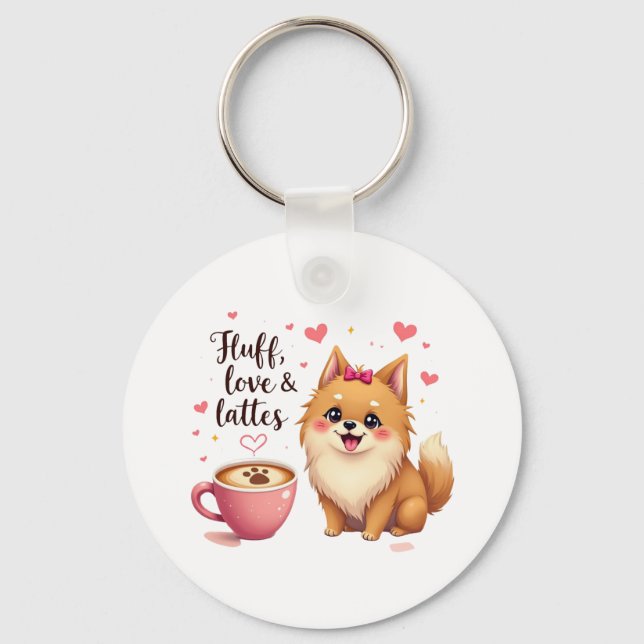 Fluff, Love & Lattes Key Ring (Front)