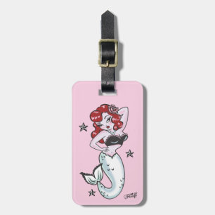 Fluff Mermaid Luggage Tag in Pink