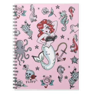 Fluff Molly Mermaid Notebook-pink Notebook