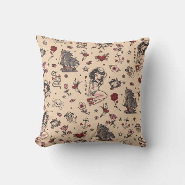Fluff Suzy Sailor tattoo Pillow (Front)