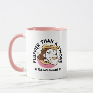 Fluffier Than a S’more – Cute Dog and Dessert Pun Mug