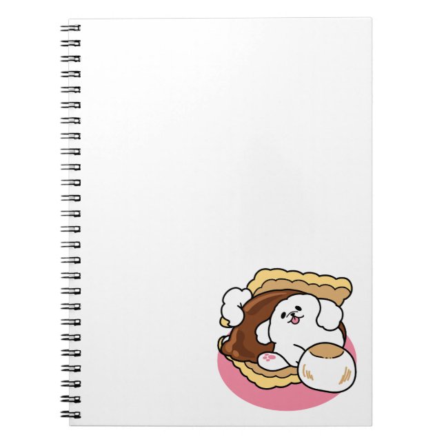 Fluffier Than a S’more – Cute Dog and Dessert Pun  Notebook (Front)