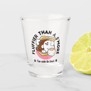 Fluffier Than a S’more – Cute Dog and Dessert Pun  Shot Glass