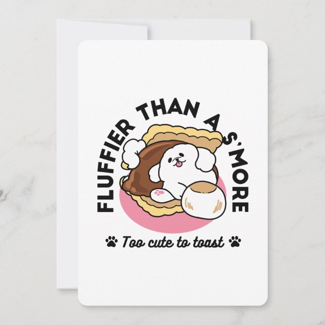 Fluffier Than a S’more – Cute Dog and Dessert Pun  Thank You Card (Front)