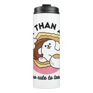 Fluffier Than a S’more – Cute Dog and Dessert Pun  Thermal Tumbler