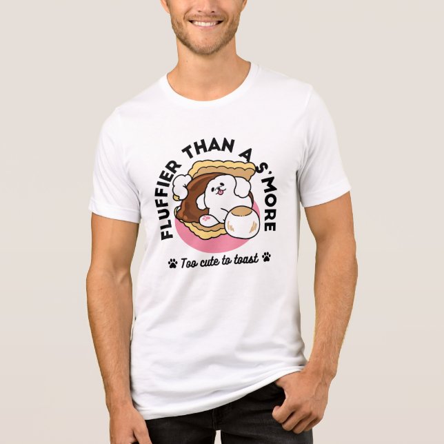 Fluffier Than a S’more – Cute Dog and Dessert Pun  Tri-Blend Shirt (Front)