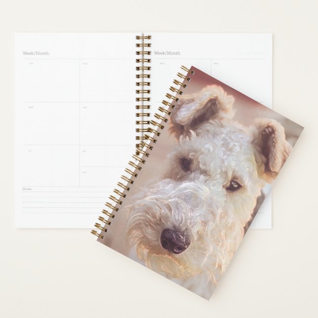 Fluffy Airedale Welsh Terrier Type Dog Puppy Planner (Display)
