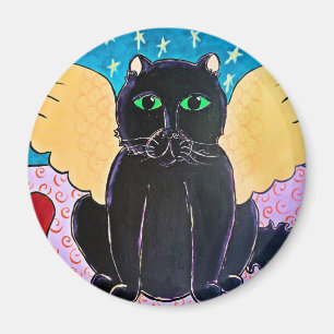 Fluffy Angel Cat Magnet