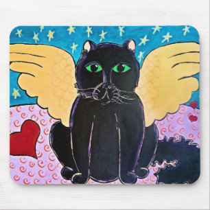 Fluffy Angel Cat Mouse Mat