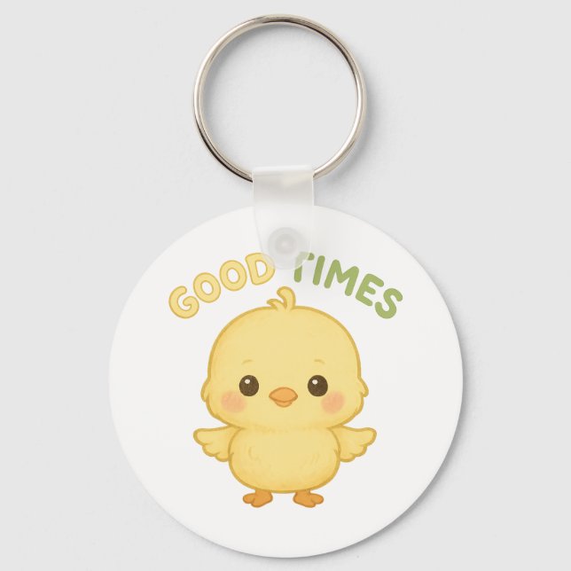 Fluffy Baby Chick Keychain for Everyday Use. (Front)