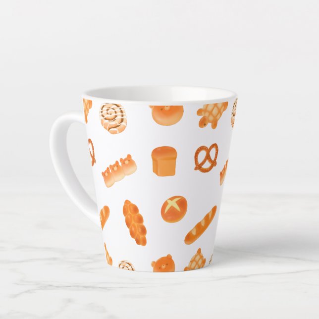 Fluffy Bakery Bread Variety Japanese Style Snack Latte Mug (Left Angle)