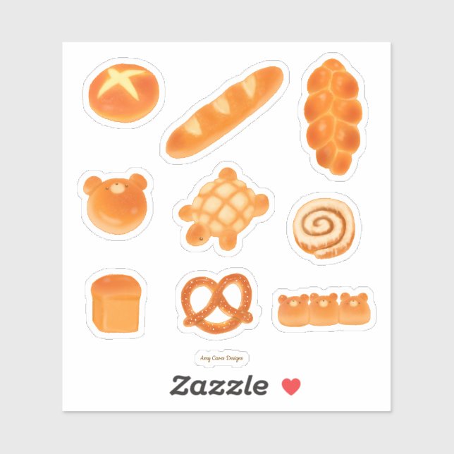 Fluffy Bakery Bread Variety Turtle, Buns, Bears (Sheet)