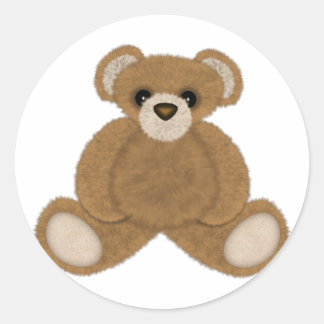 Fluffy Bear Classic Round Sticker