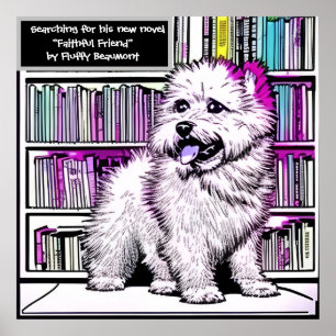 Fluffy Beaumont Dog Library Editable Poster