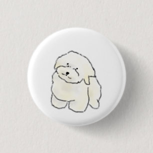Fluffy Bichon Frise Puppy Gift 3 Cm Round Badge