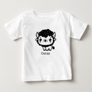 Fluffy Bison Baby - Kawaii Farm Animal Art T-Shirt