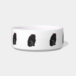 Fluffy Black Kitty Cats Cute Bowl