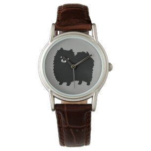 Fluffy Black Pomeranian   Cute Cartoon Dog Watch