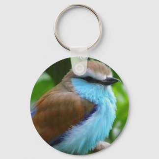 Fluffy Blue Bird Key Ring