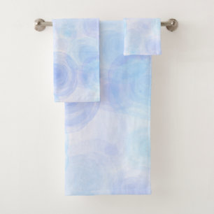 Fluffy Blue Roses Floral Pattern Bath Towel Set