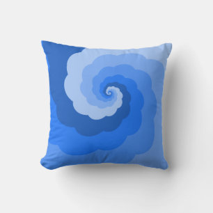 Fluffy Blue Spiral Cloud Pillow