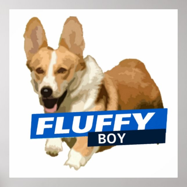 Fluffy Boy Brooklyn Nine Nine Cheddar Sticker Poster (Front)