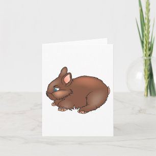 Fluffy Brown Bunny Rabbit Adorable Animal Card