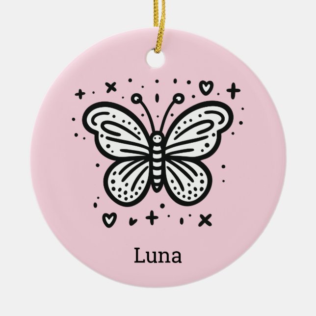 Fluffy Buffalo Baby - Kawaii Farm Animal Ceramic Tree Decoration (Front)