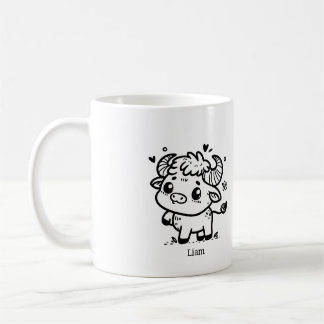 Fluffy Buffalo Baby - Kawaii Farm Animal Coffee Mug