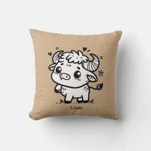 Fluffy Buffalo Baby - Kawaii Farm Animal Cushion