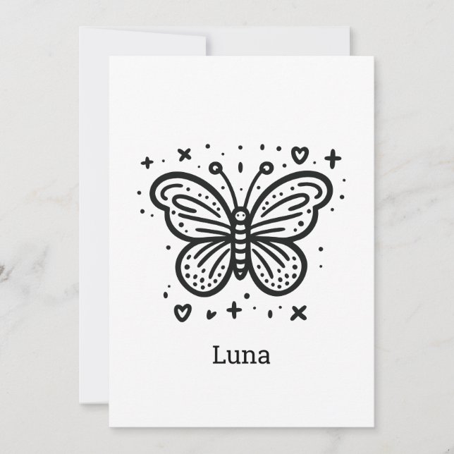 Fluffy Buffalo Baby - Kawaii Farm Animal Invitation (Front)